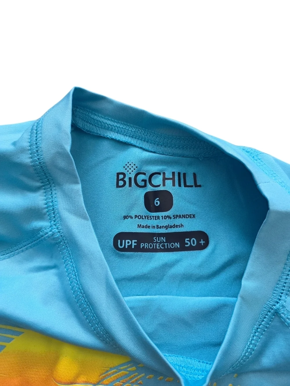 Big Chill Light Blue Kids Long-Sleeve Rash Guard with Sunset Graphic 6